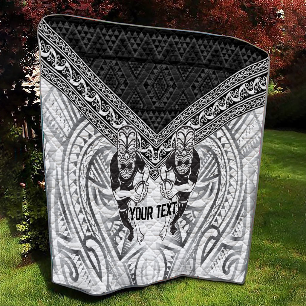 Custom Rugby New Zealand Black Fern Quilt Niho Taniwha Inspired