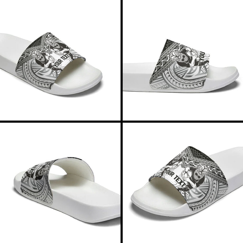 Custom Rugby New Zealand Black Fern Slide Sandals Niho Taniwha Inspired