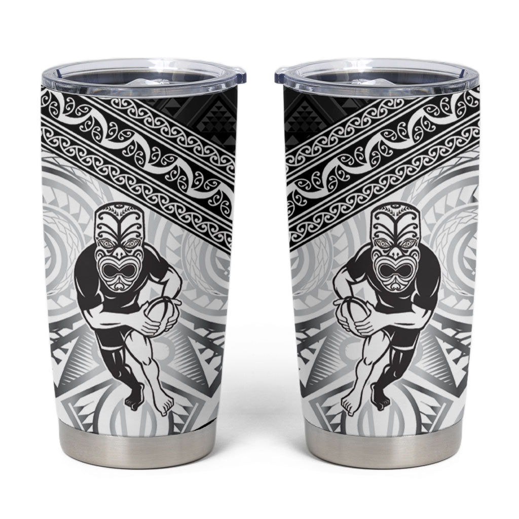 Custom Rugby New Zealand Black Fern Tumbler Cup Niho Taniwha Inspired LT9 White - Polynesian Pride