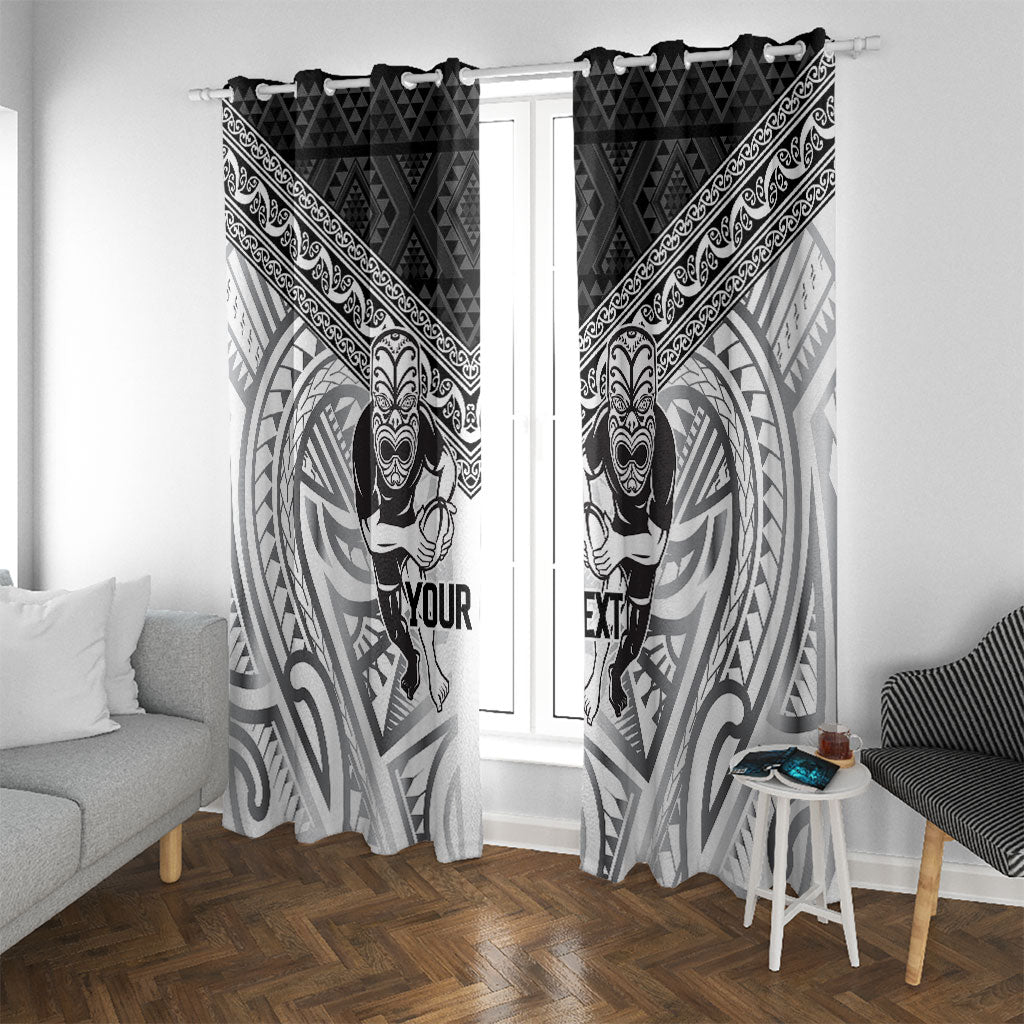 Custom Rugby New Zealand Black Fern Window Curtain Niho Taniwha Inspired