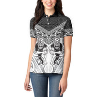 Custom Rugby New Zealand Black Fern Women Polo Shirt Niho Taniwha Inspired