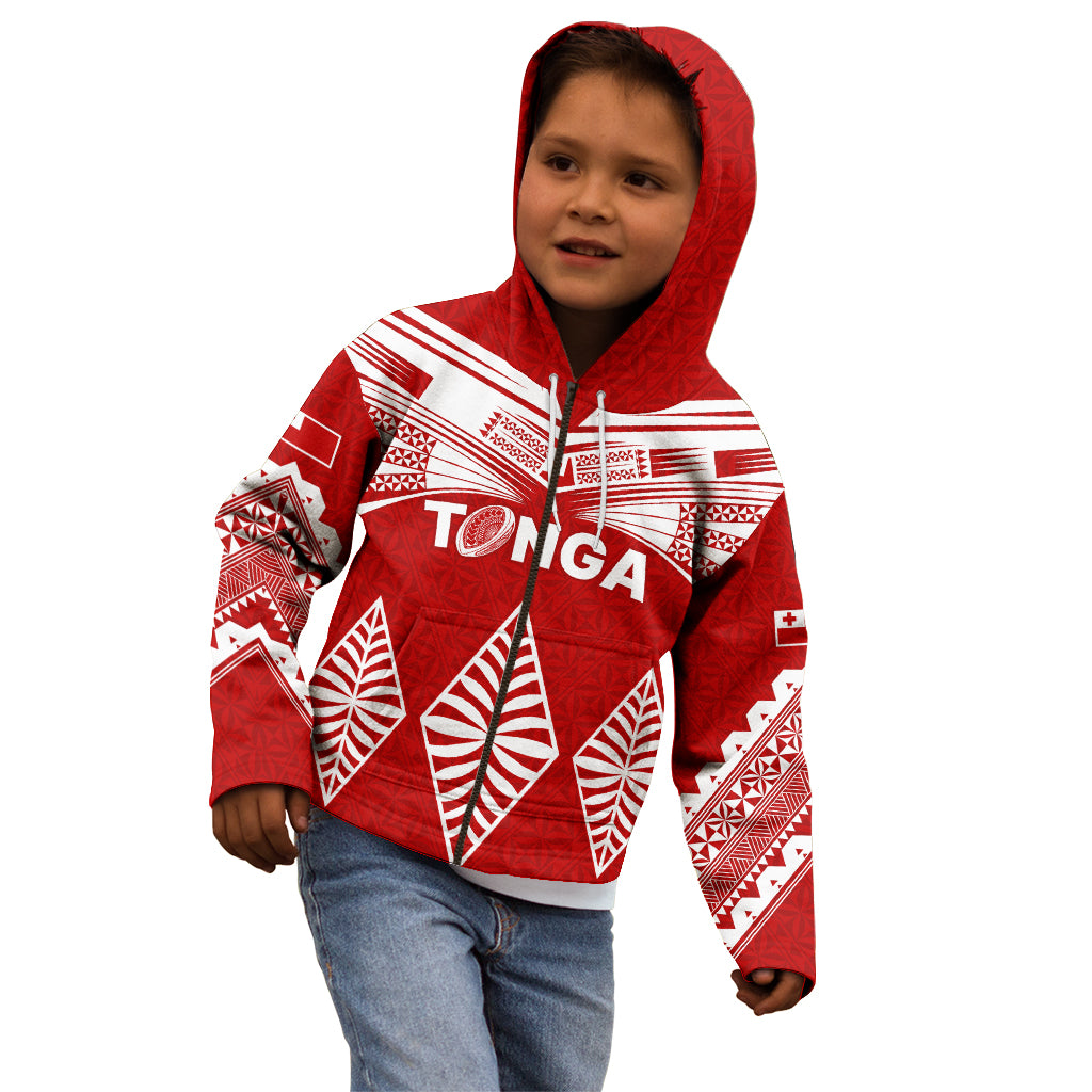 Tonga Rugby Kid Hoodie Proud Tongan Ngatu Kupesi World Cup 2023 No1 LT9 - Polynesian Pride