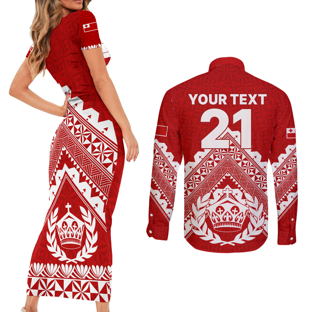 Custom Tonga Rugby Couples Matching Short Sleeve Bodycon Dress and Long Sleeve Button Shirts Proud Tongan Ngatu Kupesi World Cup 2023 No1 LT9 - Polynesian Pride