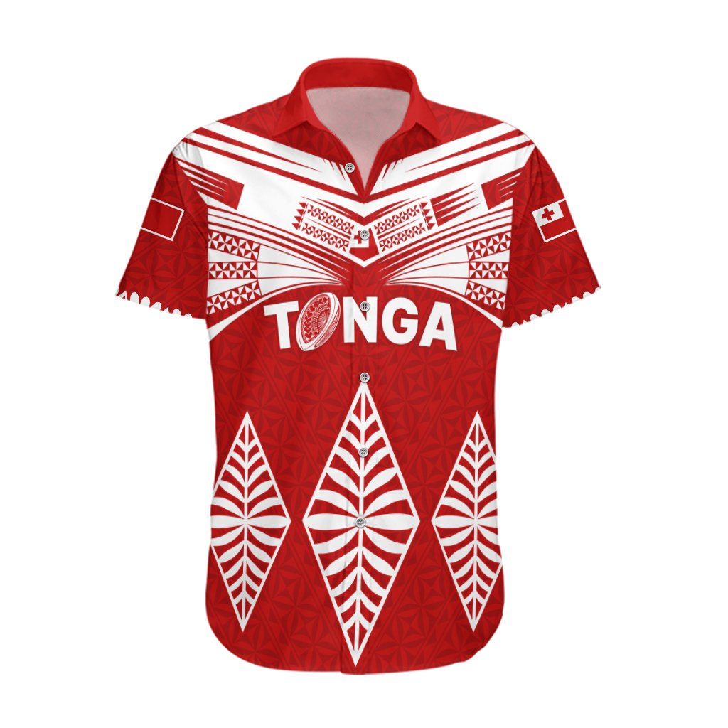 Custom Tonga Rugby Hawaiian Shirt Proud Tongan Ngatu Kupesi World Cup 2023 No1 LT9 White - Polynesian Pride
