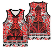Aotearoa Iwi Ngapuhi Basketball Jersey Maori Wharenui House Tribal Pattern LT9 - Polynesian Pride