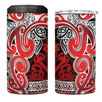 Aotearoa Iwi Ngapuhi 4 in 1 Can Cooler Tumbler Maori Wharenui House Tribal Pattern LT9 One Size: 16 oz Red - Polynesian Pride