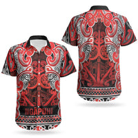Aotearoa Iwi Ngapuhi Couples Matching Off Shoulder Short Dress and Hawaiian Shirt Maori Wharenui House Tribal Pattern LT9 - Polynesian Pride