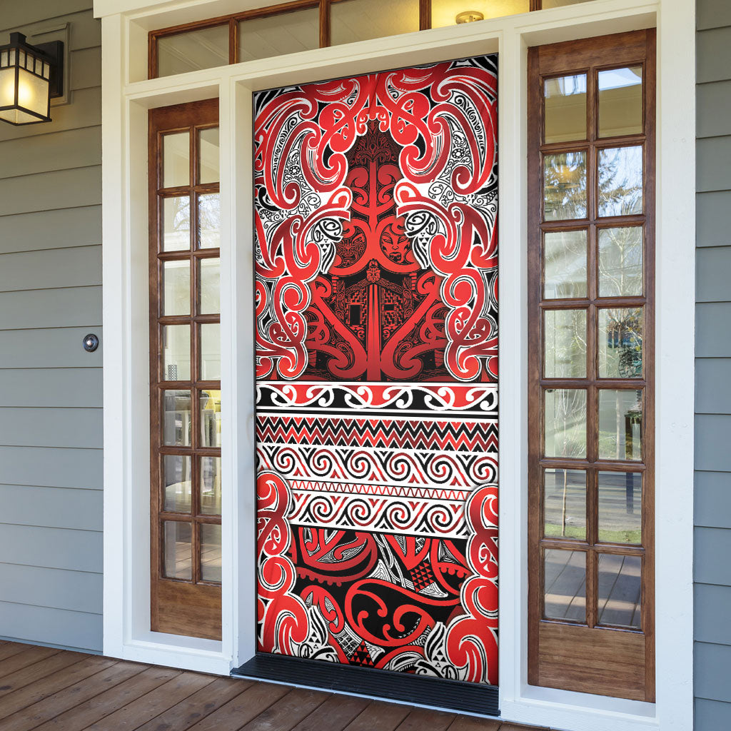 Aotearoa Iwi Ngapuhi Door Cover Maori Wharenui House Tribal Pattern LT9 - Polynesian Pride