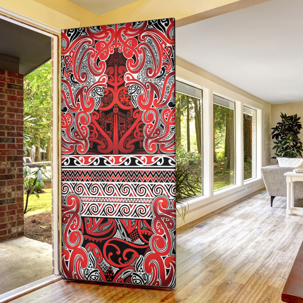 Aotearoa Iwi Ngapuhi Door Cover Maori Wharenui House Tribal Pattern LT9 - Polynesian Pride