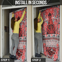 Aotearoa Iwi Ngapuhi Door Cover Maori Wharenui House Tribal Pattern LT9 - Polynesian Pride