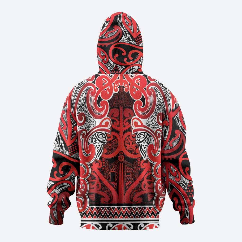 Aotearoa Iwi Ngapuhi Hoodie Maori Wharenui House Tribal Pattern LT9 - Polynesian Pride