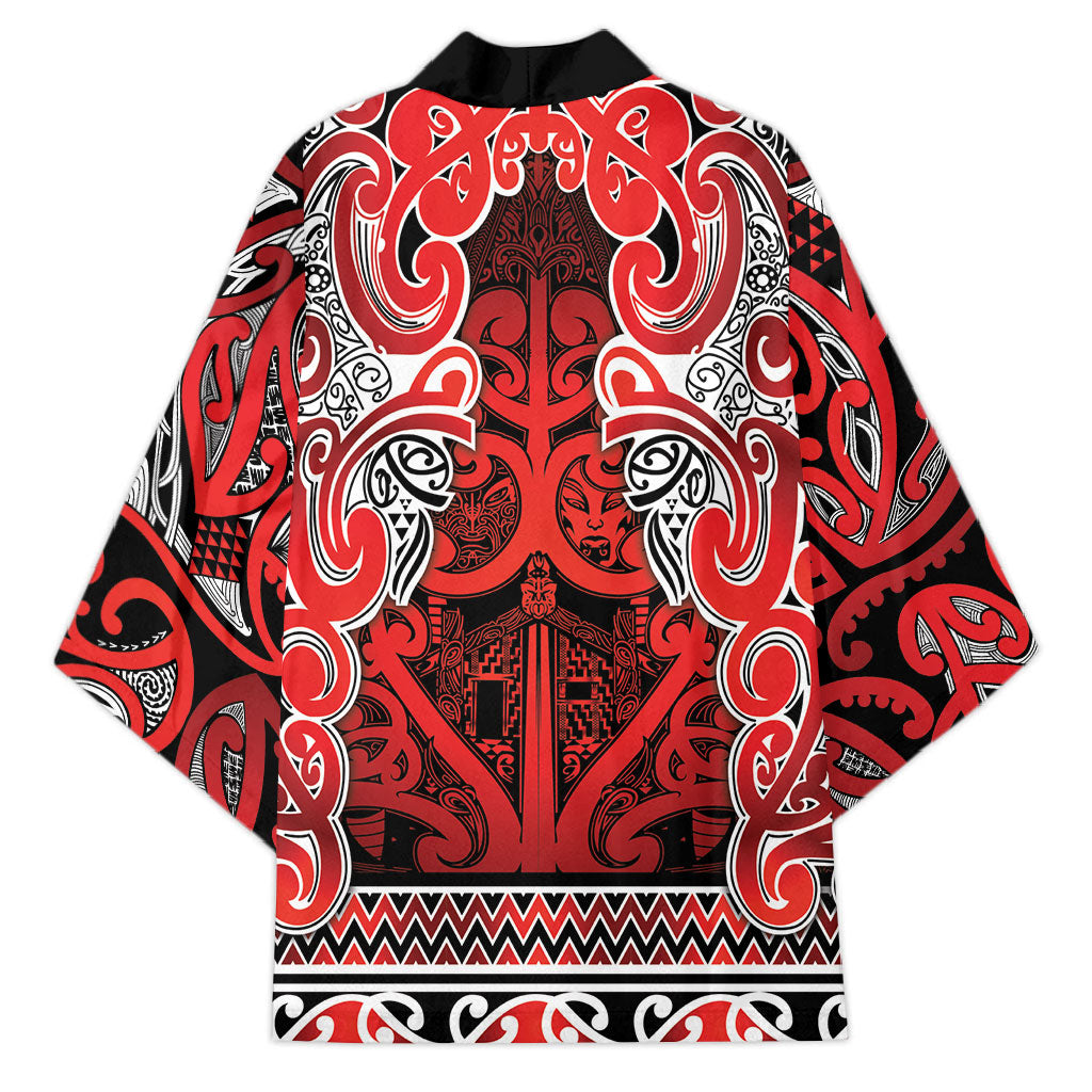 Aotearoa Iwi Ngapuhi Kimono Maori Wharenui House Tribal Pattern LT9 - Polynesian Pride