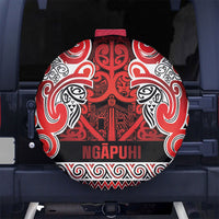 Aotearoa Iwi Ngapuhi Spare Tire Cover Maori Wharenui House Tribal Pattern LT9 No hole Red - Polynesian Pride