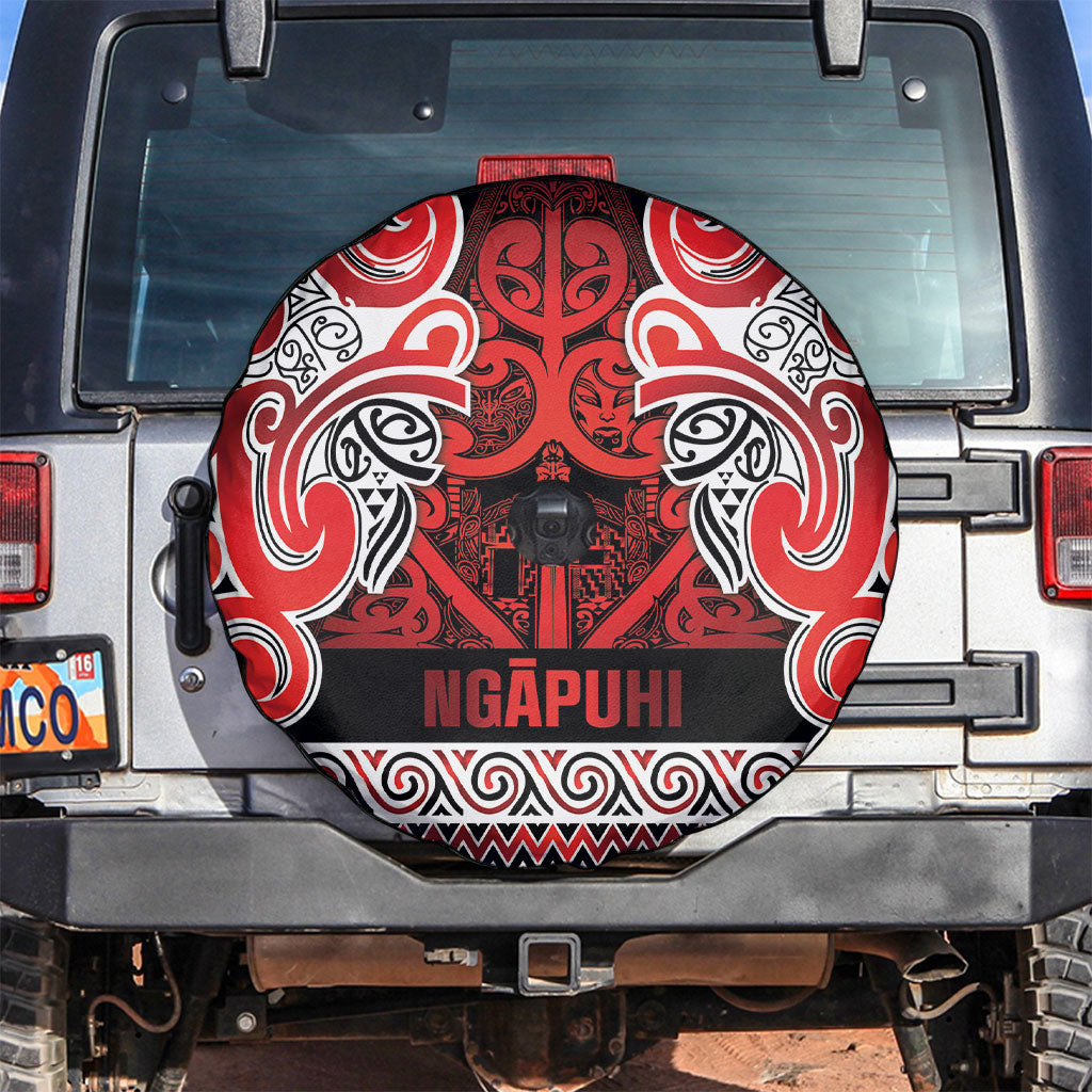 Aotearoa Iwi Ngapuhi Spare Tire Cover Maori Wharenui House Tribal Pattern LT9 Red - Polynesian Pride