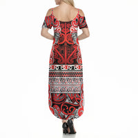 Aotearoa Iwi Ngapuhi Summer Maxi Dress Maori Wharenui House Tribal Pattern LT9 - Polynesian Pride