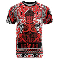 Aotearoa Iwi Ngapuhi T Shirt Maori Wharenui House Tribal Pattern LT9 Red - Polynesian Pride