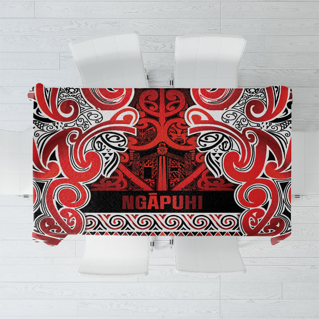 Aotearoa Iwi Ngapuhi Tablecloth Maori Wharenui House Tribal Pattern LT9 Red - Polynesian Pride