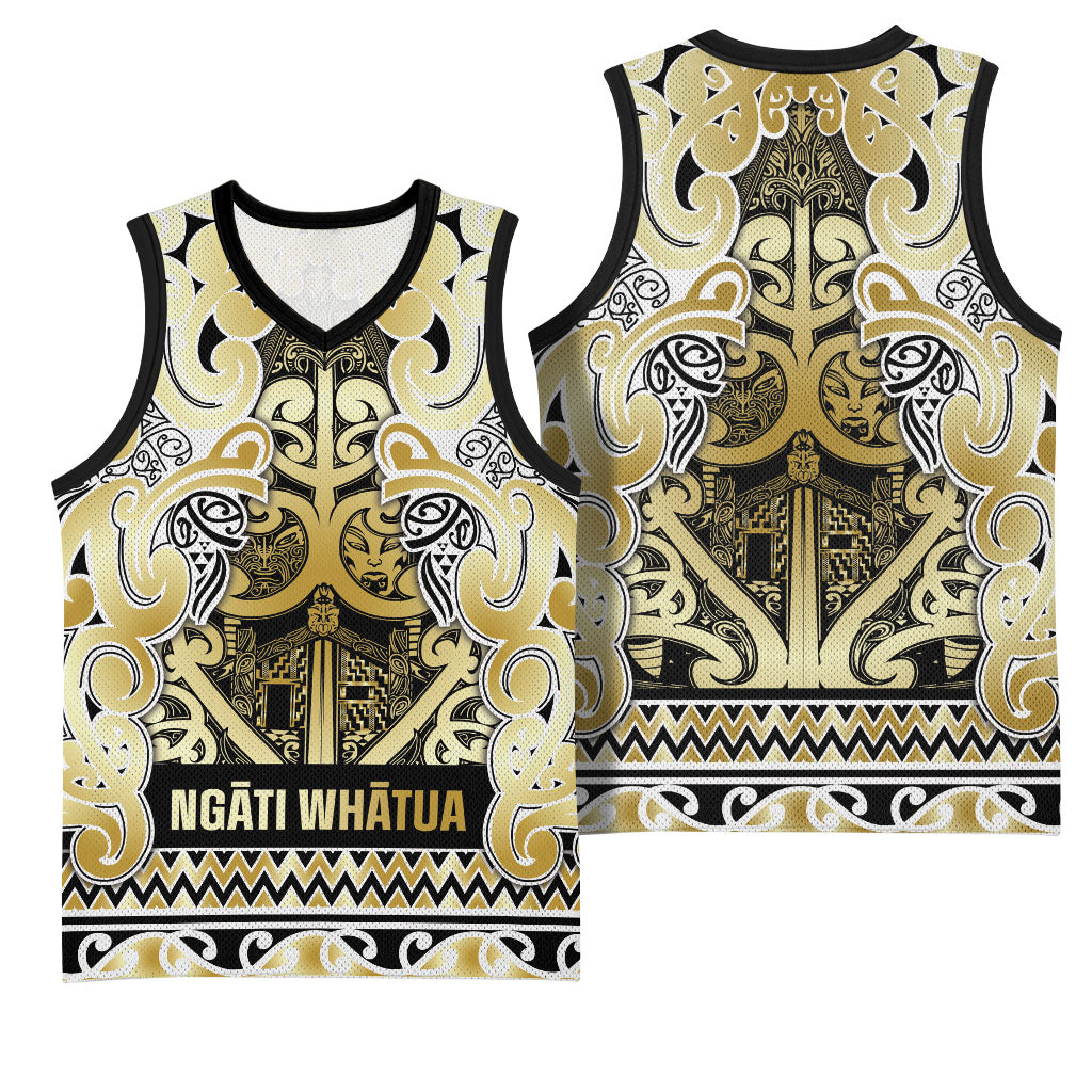 Aotearoa Iwi Ngati Whatua Basketball Jersey Maori Wharenui House Tribal Pattern LT9 - Polynesian Pride