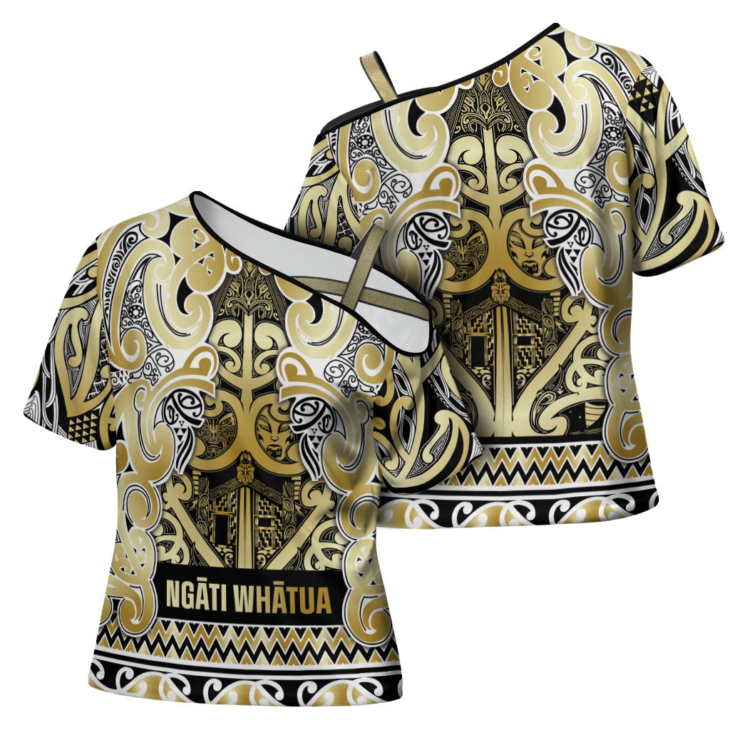 Aotearoa Iwi Ngati Whatua Cross Shoulder Shirt Maori Wharenui House Tribal Pattern LT9 - Polynesian Pride