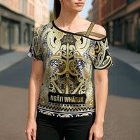 Aotearoa Iwi Ngati Whatua Cross Shoulder Shirt Maori Wharenui House Tribal Pattern LT9 - Polynesian Pride