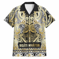 Aotearoa Iwi Ngati Whatua Hawaiian Shirt Maori Wharenui House Tribal Pattern LT9 Gold - Polynesian Pride
