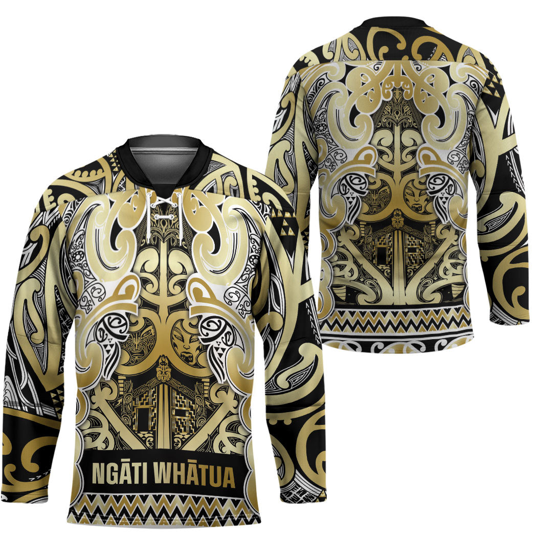 Aotearoa Iwi Ngati Whatua Hockey Jersey Maori Wharenui House Tribal Pattern LT9 - Polynesian Pride