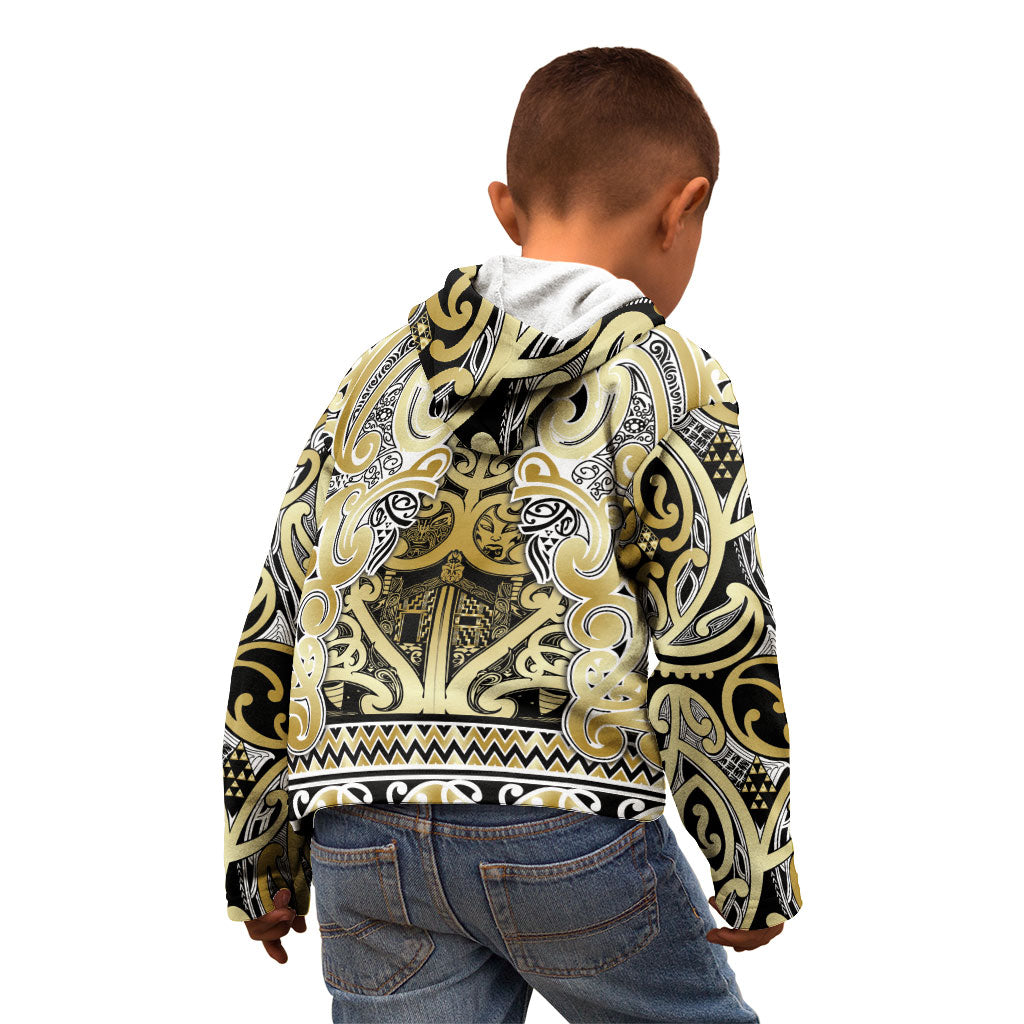 Aotearoa Iwi Ngati Whatua Kid Hoodie Maori Wharenui House Tribal Pattern LT9 - Polynesian Pride