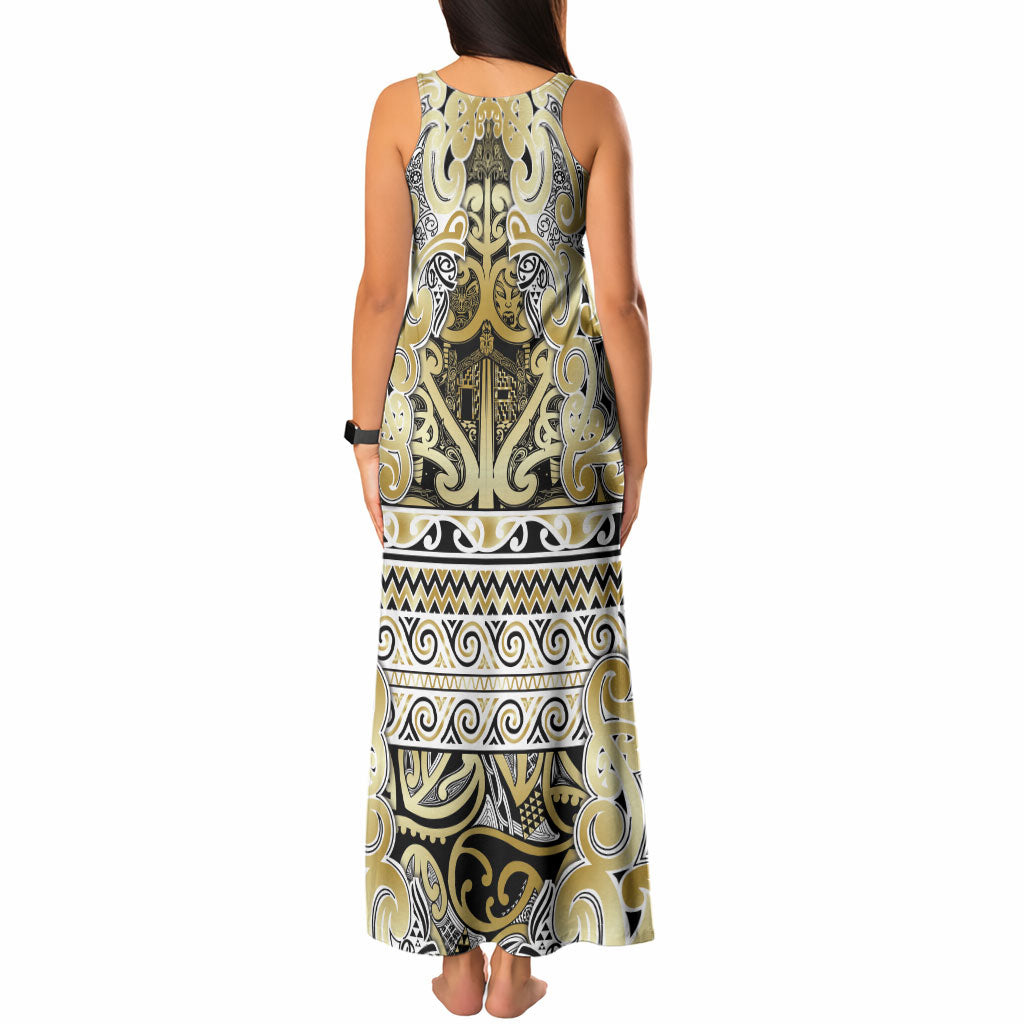Aotearoa Iwi Ngati Whatua Tank Maxi Dress Maori Wharenui House Tribal Pattern LT9 - Polynesian Pride