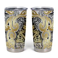 Aotearoa Iwi Ngati Whatua Tumbler Cup Maori Wharenui House Tribal Pattern LT9 Gold - Polynesian Pride
