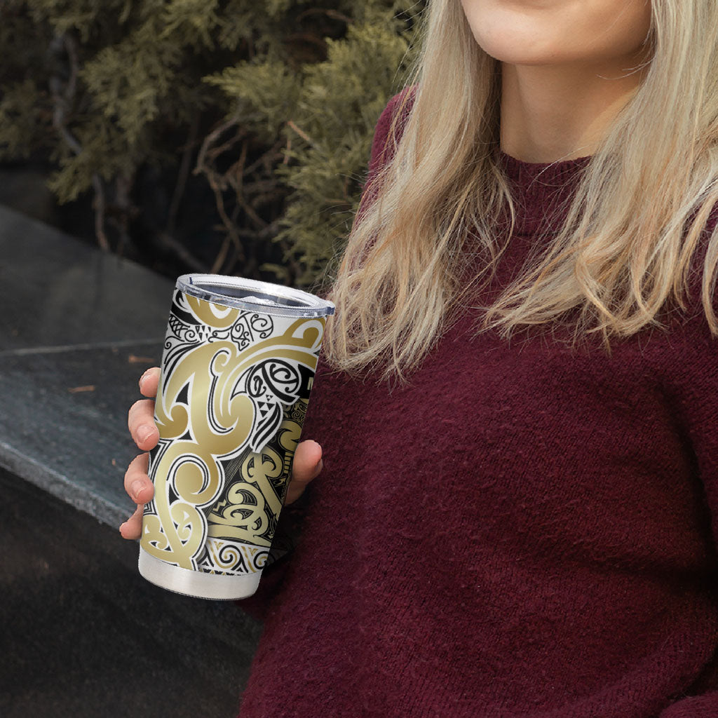 Aotearoa Iwi Ngati Whatua Tumbler Cup Maori Wharenui House Tribal Pattern LT9 - Polynesian Pride