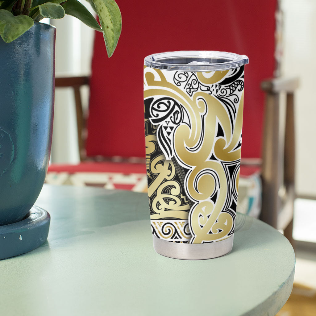 Aotearoa Iwi Ngati Whatua Tumbler Cup Maori Wharenui House Tribal Pattern LT9 - Polynesian Pride