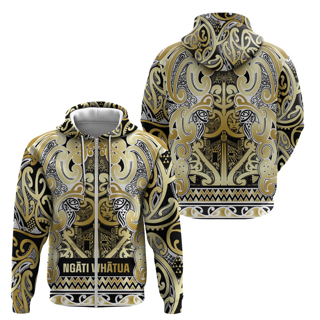 Aotearoa Iwi Ngati Whatua Zip Hoodie Maori Wharenui House Tribal Pattern LT9 - Polynesian Pride