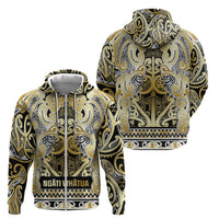 Aotearoa Iwi Ngati Whatua Zip Hoodie Maori Wharenui House Tribal Pattern LT9 - Polynesian Pride