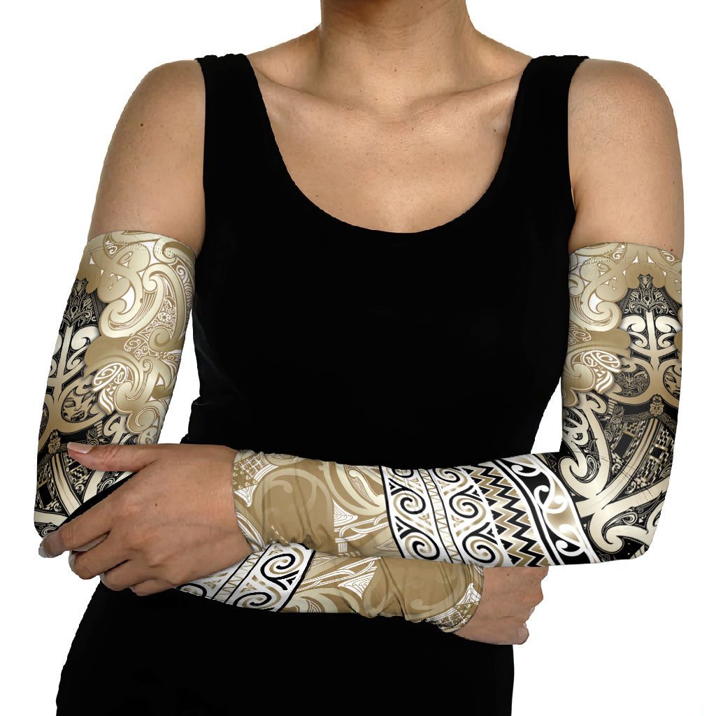 Aotearoa Iwi Waikato Tainui Arm Sleeves Maori Wharenui House Tribal Pattern LT9 - Polynesian Pride
