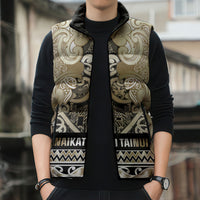 Aotearoa Iwi Waikato Tainui Sleeveless Puffer Jacket Maori Wharenui House Tribal Pattern LT9 - Polynesian Pride