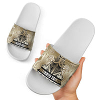 Aotearoa Iwi Waikato Tainui Slide Sandals Maori Wharenui House Tribal Pattern LT9 - Polynesian Pride