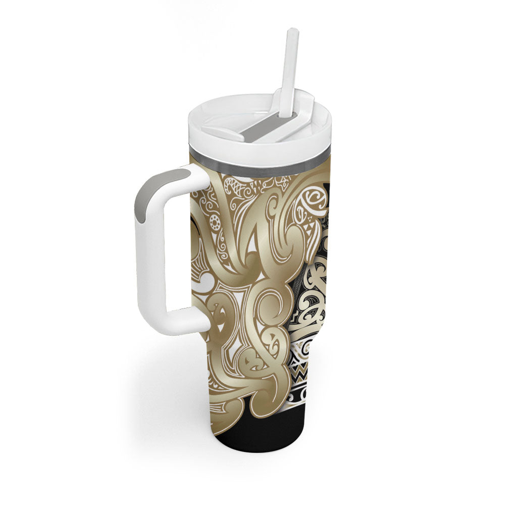 Aotearoa Iwi Waikato Tainui Tumbler With Handle Maori Wharenui House Tribal Pattern LT9 - Polynesian Pride