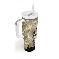 Aotearoa Iwi Waikato Tainui Tumbler With Handle Maori Wharenui House Tribal Pattern LT9 - Polynesian Pride