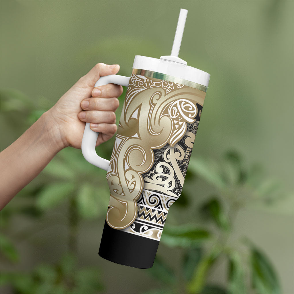 Aotearoa Iwi Waikato Tainui Tumbler With Handle Maori Wharenui House Tribal Pattern LT9 - Polynesian Pride