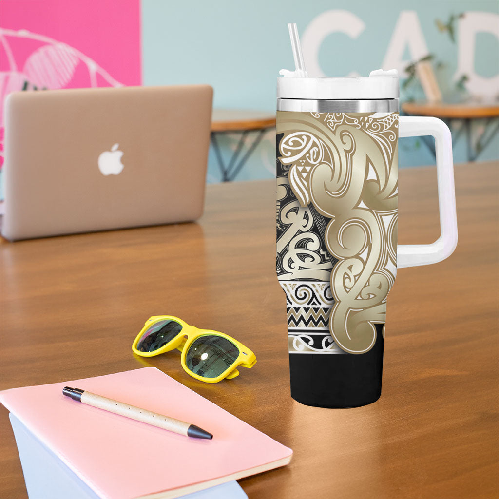 Aotearoa Iwi Waikato Tainui Tumbler With Handle Maori Wharenui House Tribal Pattern LT9 - Polynesian Pride