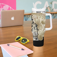 Aotearoa Iwi Waikato Tainui Tumbler With Handle Maori Wharenui House Tribal Pattern LT9 - Polynesian Pride