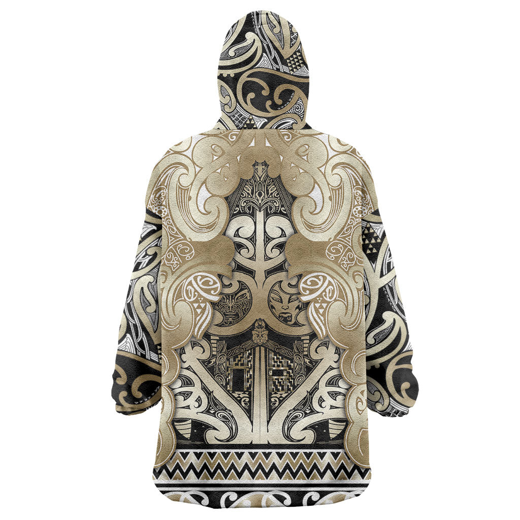 Aotearoa Iwi Waikato Tainui Wearable Blanket Hoodie Maori Wharenui House Tribal Pattern LT9 - Polynesian Pride