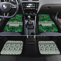 Aotearoa Iwi Ngati Maniapoto Car Mats Maori Wharenui House Tribal Pattern LT9 Set 4pcs Dark green - Polynesian Pride