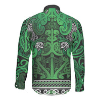 Aotearoa Iwi Ngati Maniapoto Long Sleeve Button Shirt Maori Wharenui House Tribal Pattern LT9 - Polynesian Pride