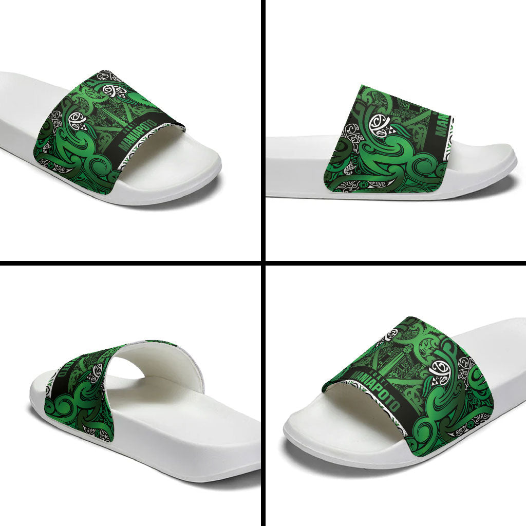 Aotearoa Iwi Ngati Maniapoto Slide Sandals Maori Wharenui House Tribal Pattern LT9 - Polynesian Pride
