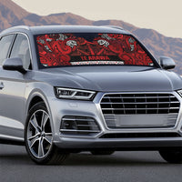 Aotearoa Iwi Te Arawa Auto Sun Shade Maori Wharenui House Tribal Pattern LT9 - Polynesian Pride