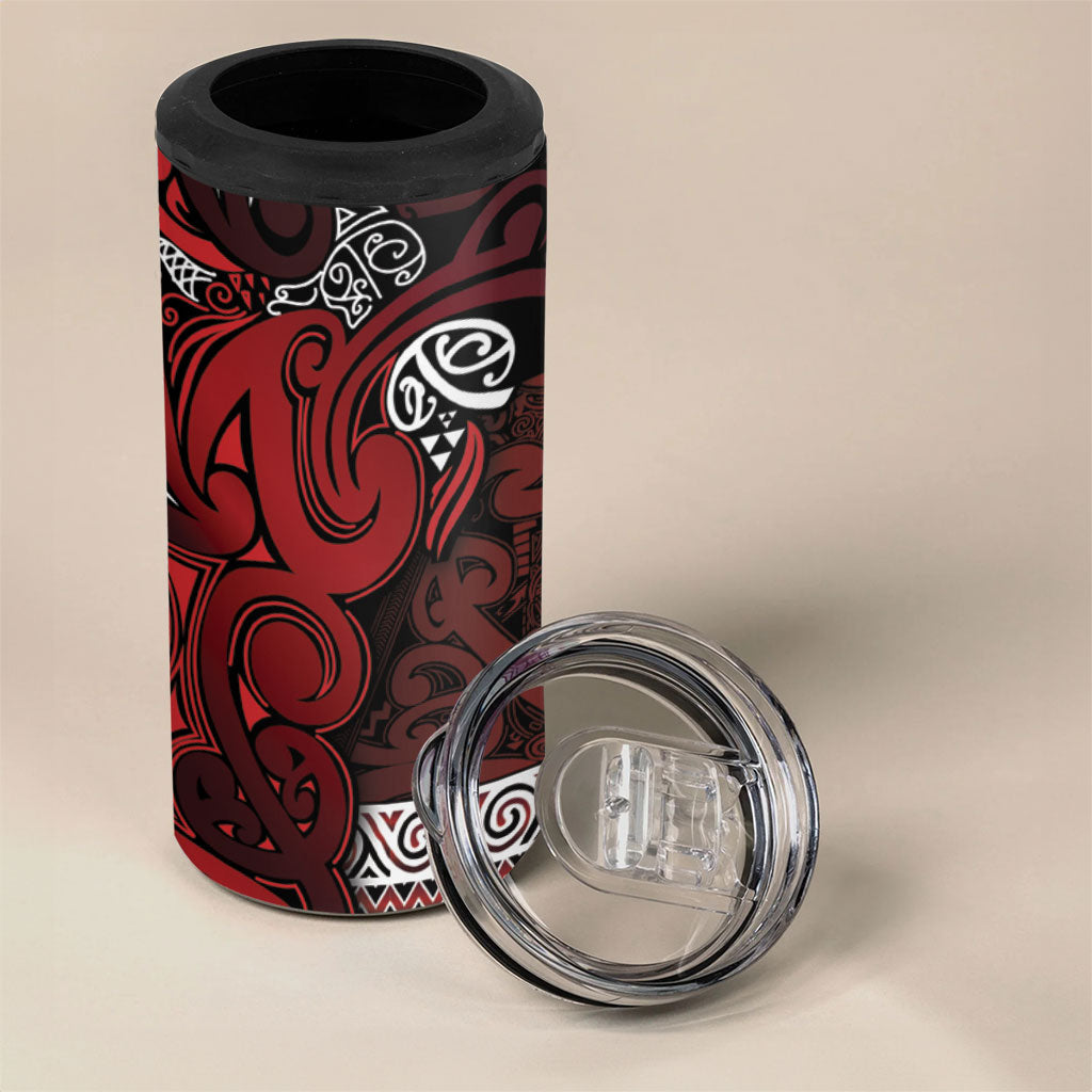 Aotearoa Iwi Te Arawa 4 in 1 Can Cooler Tumbler Maori Wharenui House Tribal Pattern LT9 - Polynesian Pride