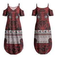 Aotearoa Iwi Te Arawa Couples Matching Summer Maxi Dress and Hawaiian Shirt Maori Wharenui House Tribal Pattern LT9 - Polynesian Pride