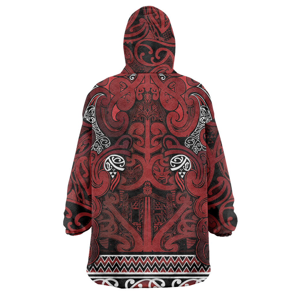 Aotearoa Iwi Te Arawa Wearable Blanket Hoodie Maori Wharenui House Tribal Pattern LT9 - Polynesian Pride