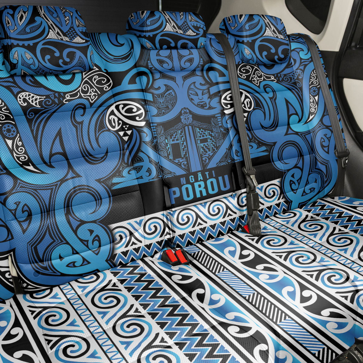 Aotearoa Iwi Ngati Porou Back Car Seat Cover Maori Wharenui House Tribal Pattern LT9 - Polynesian Pride